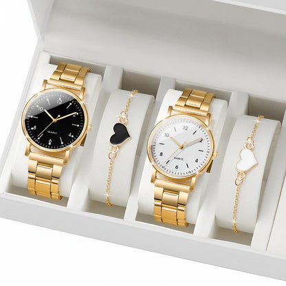 Set Reloj de Cuarzo Dial Árabe con Pulsera