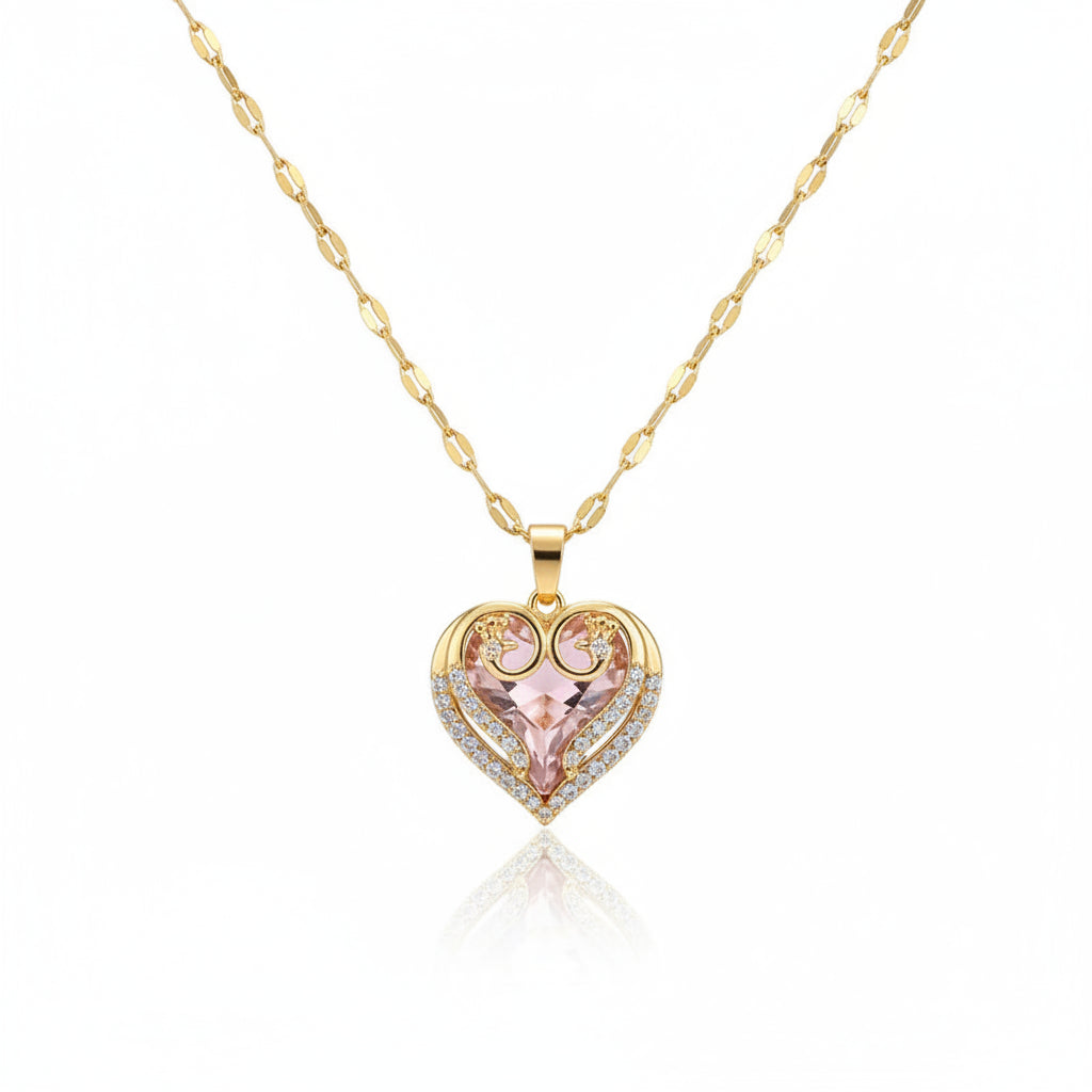 Collar Corazón Circonita | Acero