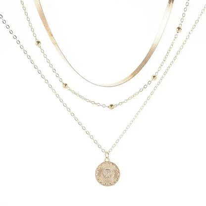 Collar Triple Capa Circonita | Dorado