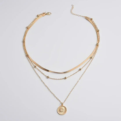 Collar Triple Capa Circonita | Dorado