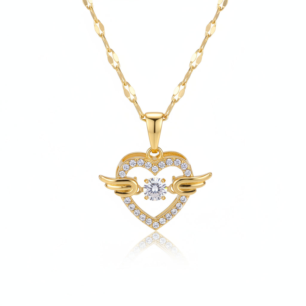 Collar Corazón Circonita Dorado