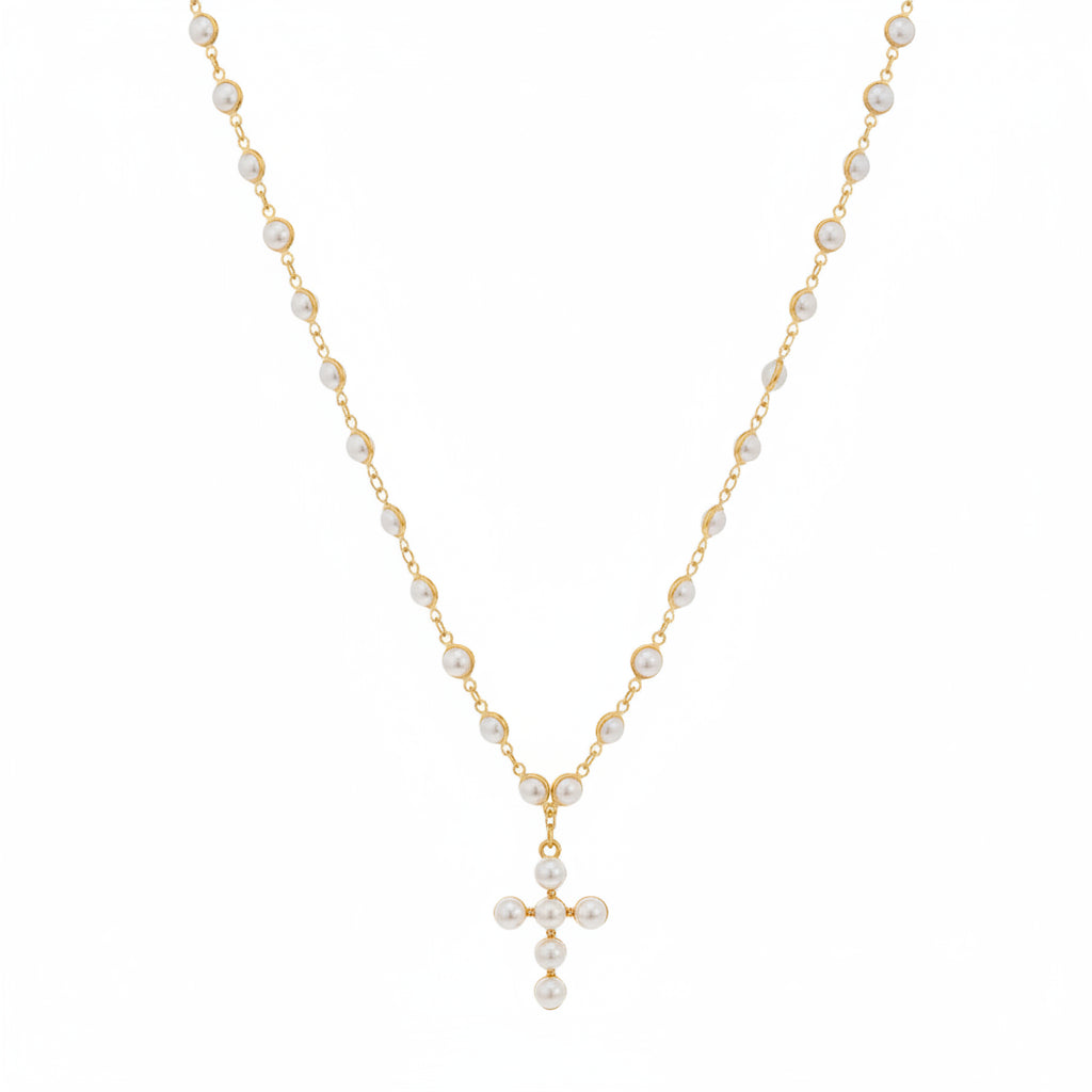 Collar Perla Corazón Colgante