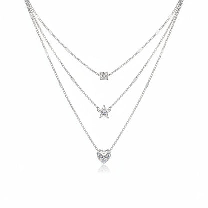 Collar Triple Capa Circonita | Dorado