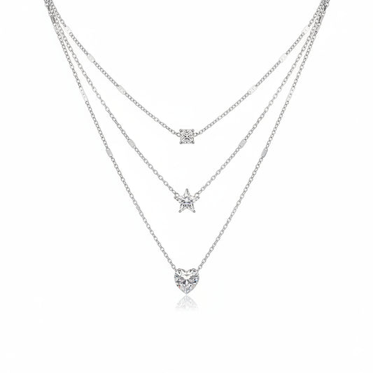 Collar Triple Capa Circonita | Dorado