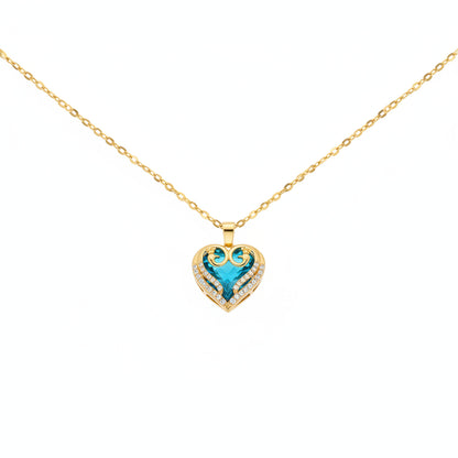Collar Corazón Circonita | Acero