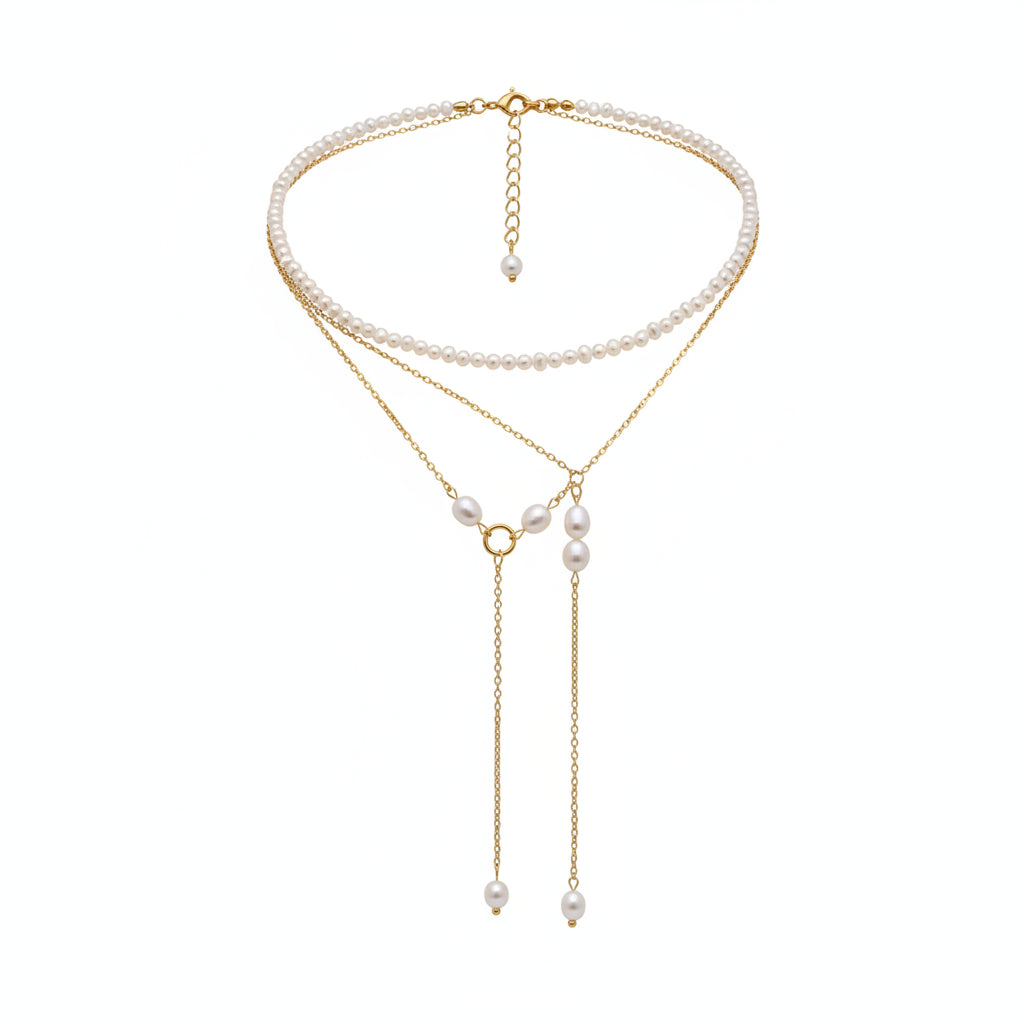 Collar Perla Corazón Colgante