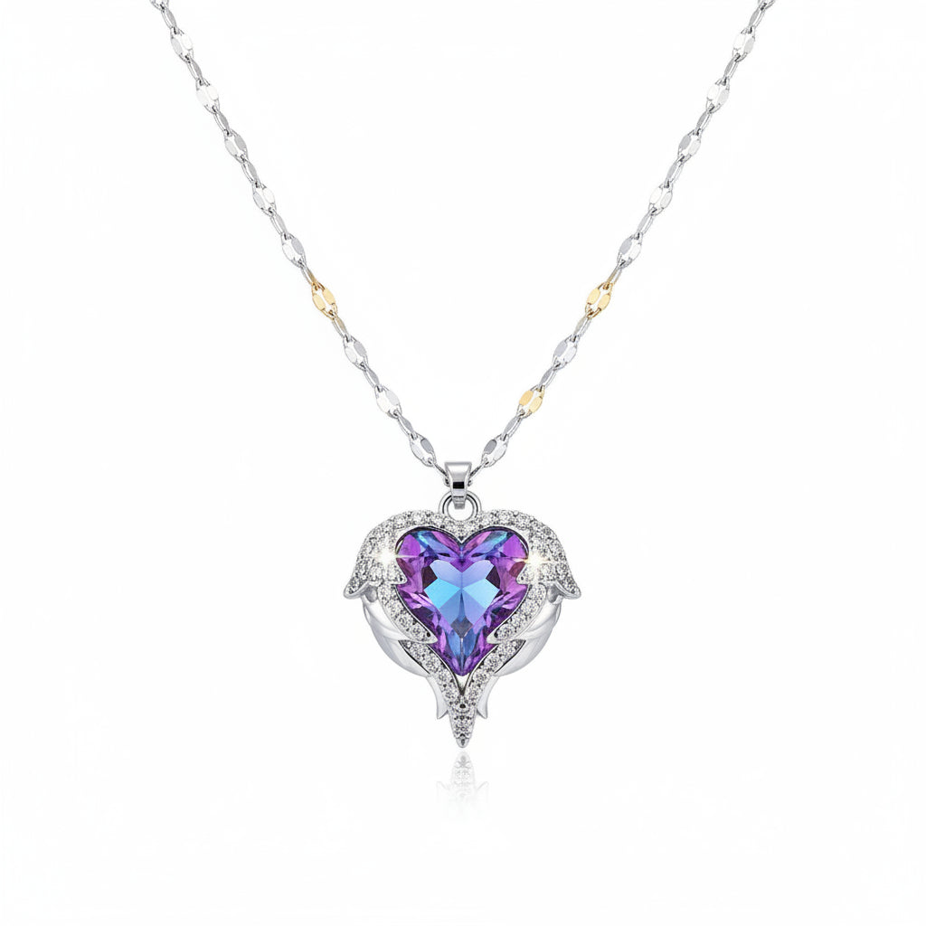 Collar Corazón Circonita | Acero